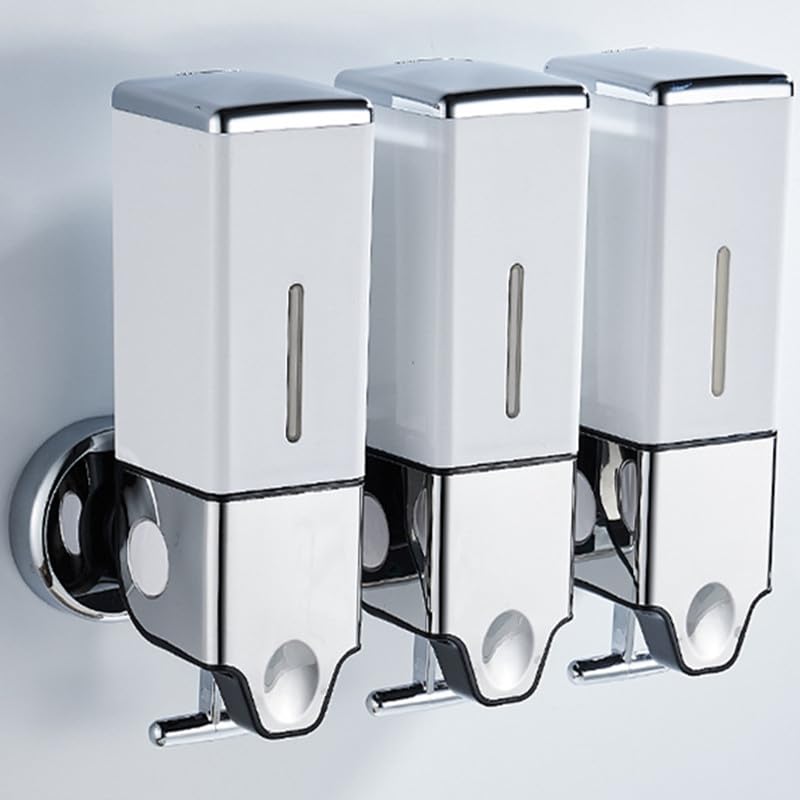 Manual Presshead Wall Mounted Soap Dispenser, Shower and Lotion Dispenser for Home, Bathroom, Kitchen, Hotels, Restaurants (White, 1500ml)