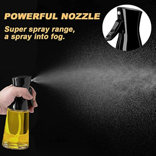 Olive Oil Sprayer for Cooking, 180ML Glass Oil Dispenser Bottle with Brush, Canola Oil Vinegar Spray Mister for Kitchen, Refillable Gadgets Accessories Widely Used for Air Fryer, Baking, Grilling