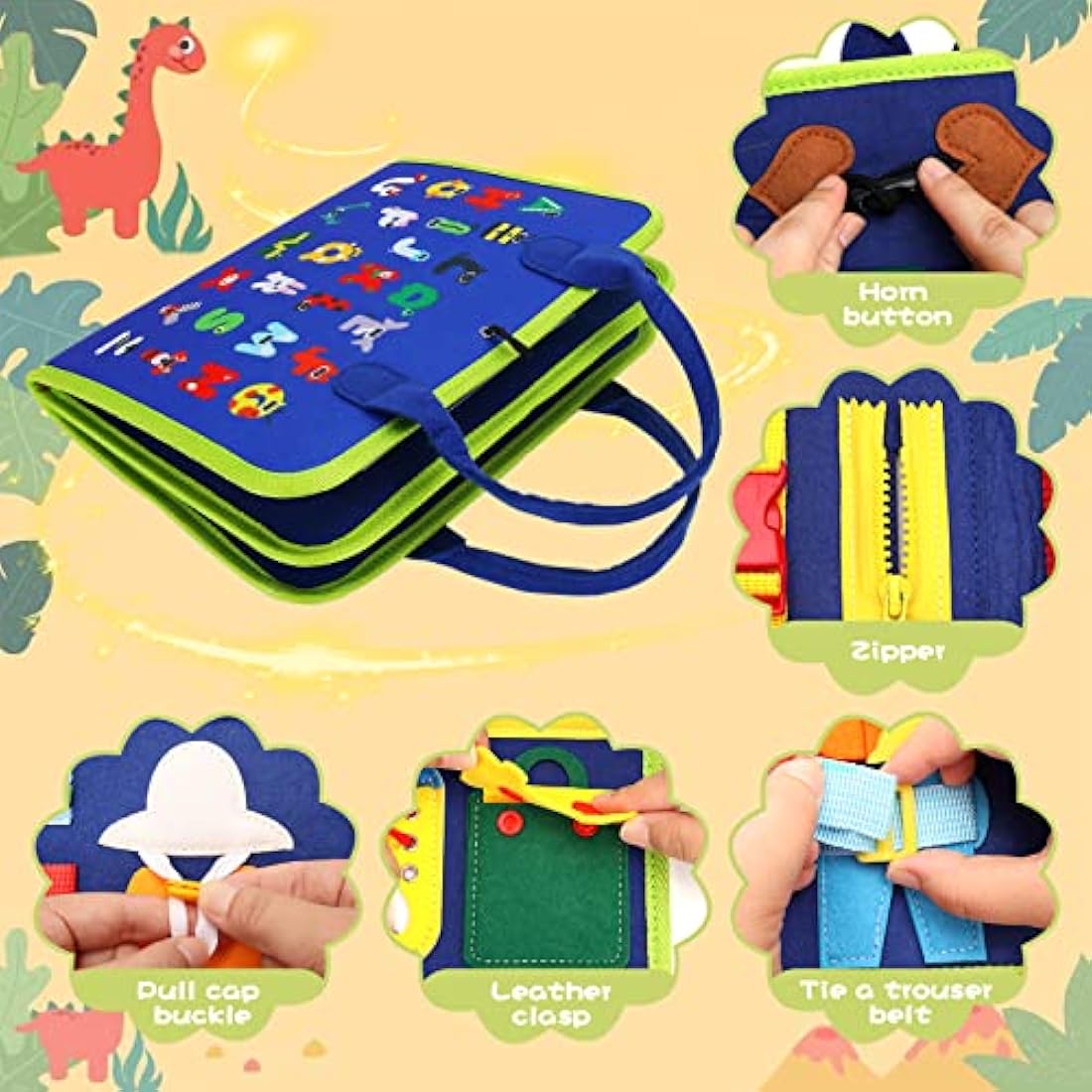 Montessori Toddler Busy Board - Sensory Toys for 1-4 Year Olds - Activity Board for Boys & Girls - Autism Motor Skill Development