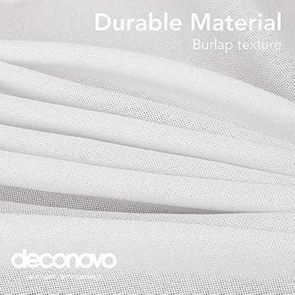 Deconovo Faux Linen Tablecloth Rectangle Water Resistant Table Cloth for Dinning 52x90in(132x229cm) White