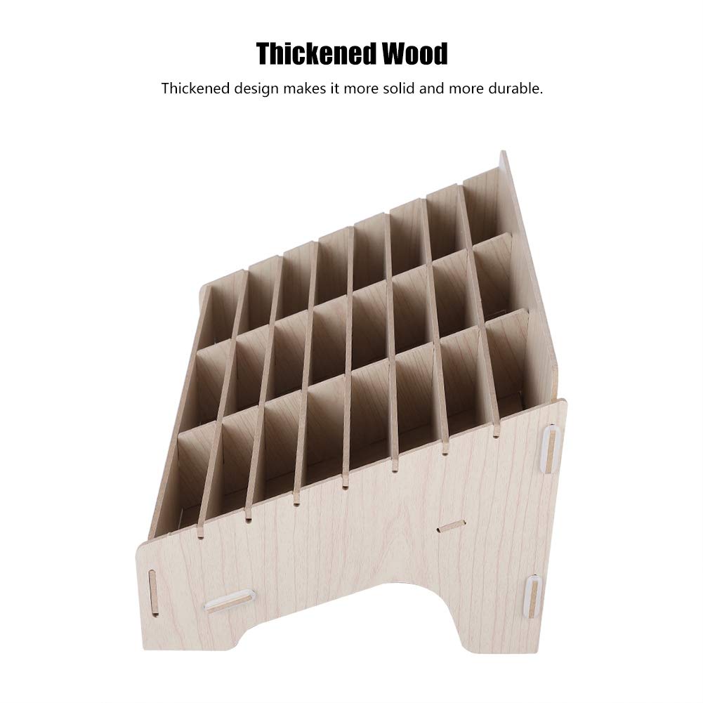 24 Grids Wooden Storage Box Mobile Phone Management Racks Desk Tidy for Watches, Wallets, Coins, Keys Accessories Organizer Storage Container