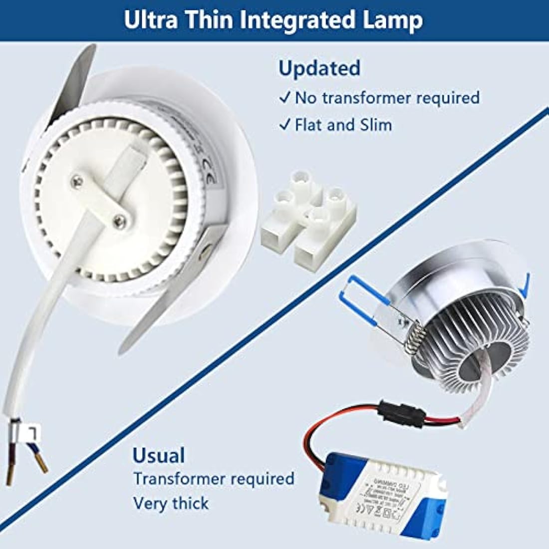 HiBay 6X 5W LED Downlights Recessed Spotlights Ceiling Lights Ultra Slim Down Light White IP44 Kitchen Spotlight Cool White 6000K 240V