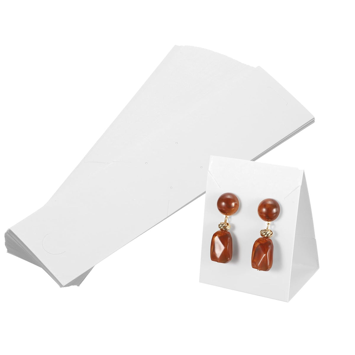 sourcing map 50 Pcs Standing Earring Display Cards, Necklace Display Cards Jewelry Paper Bracelet Packaging Cards for Selling Small Business Jewelry