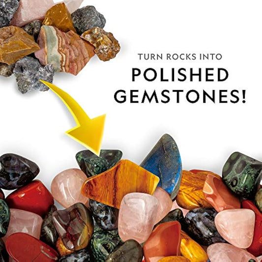 National Geographic Rock Tumbler Refill Kit - Rock Tumbling Supplies including Rock Tumbler Grit and Polish Refill, Ceramic Media, GemFoam, 1.36 kg Madagascar Rocks for Tumbling, Jewellery Accessories