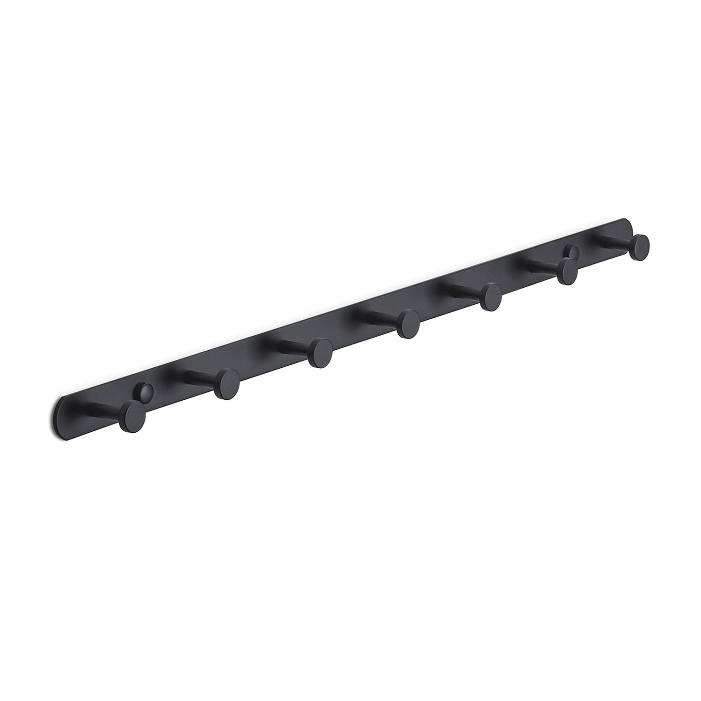 Brute Strength – Stainless Steel wall Coat Rack – Black – 7 Hooks · 54 cm