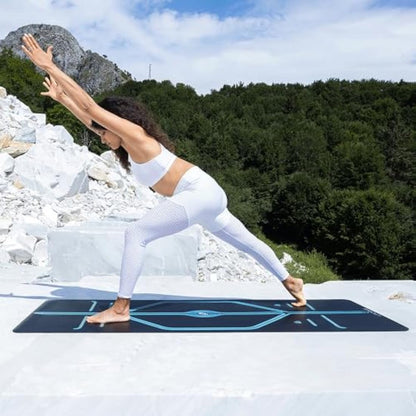 Liforme XL Yoga Mat – Free Yoga Bag Included - Patented Alignment System, Warrior-like Grip, Non-slip, Eco-friendly, sweat-resistant, long, wide, 4.2mm thick mat for comfort