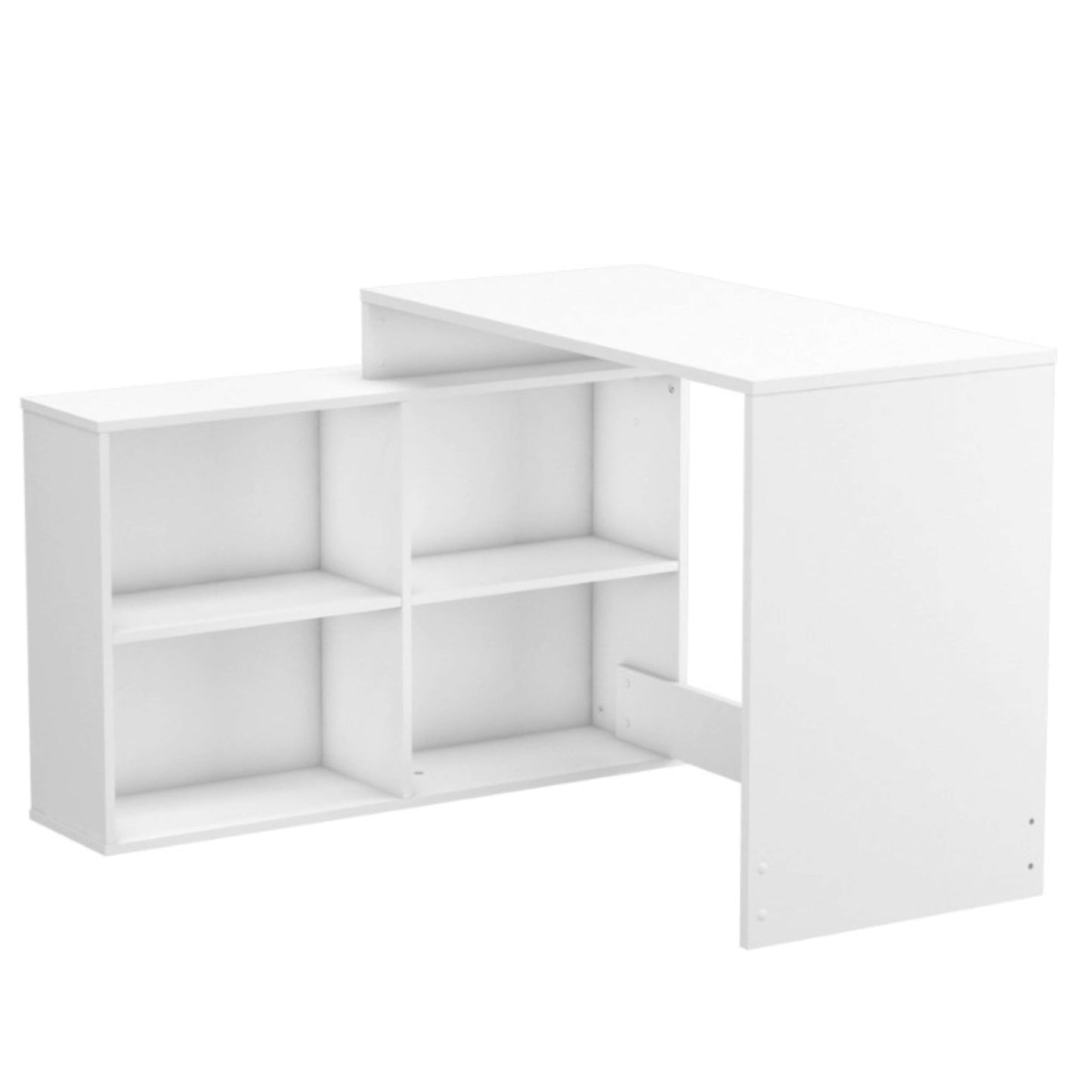 Demeyere 254460 Corner Desk, Wood, Pearl White