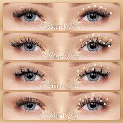 LASHVIEW 0.20 Thickness C Curl11mm Silk Fake Eyelash Extensions Natural Thick Lashes Semi-Permanent Individual Eyelashes Application for Professional Salon Use