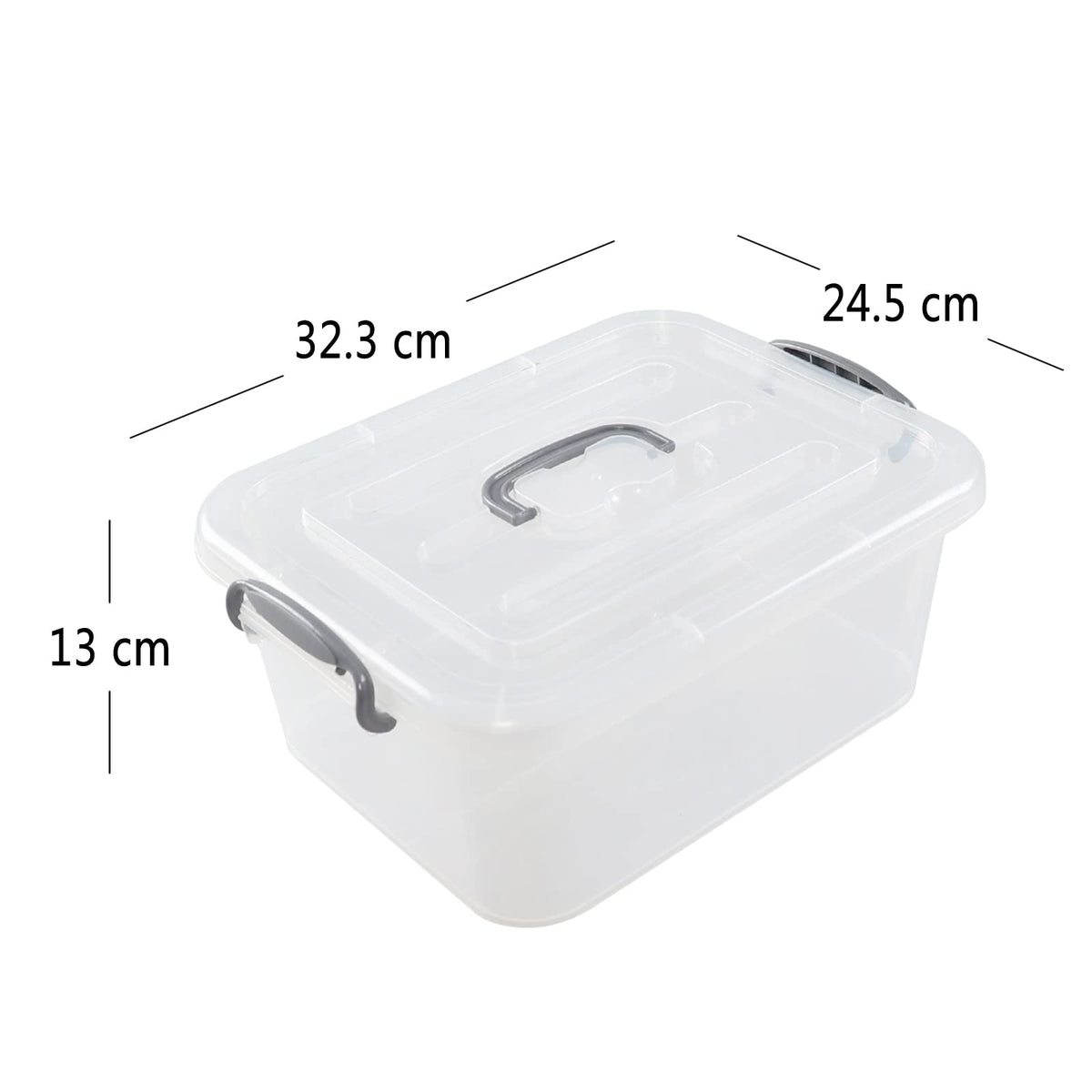 Parlynies 6 Pack Plastic Storage Boxes with Lids, Stackable Clear Box with Handles. 8L