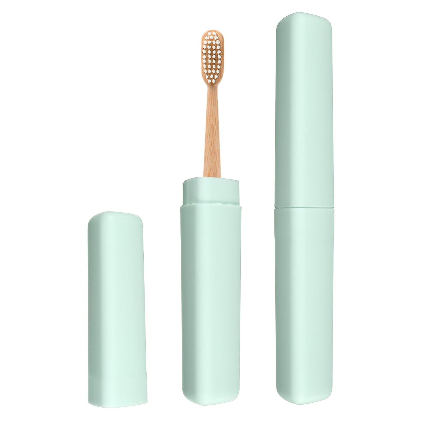 sourcing map 2Pcs Travel Toothbrush Case, 8.27 x 1.38" Portable Travel Toothbrush Holder, Plastic Toothpaste Container for Bathroom, Gym