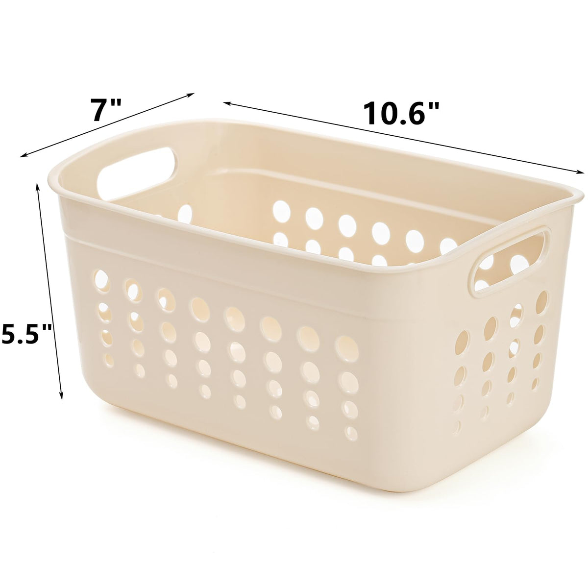 DEAYOU 9 Pack Plastic Storage Basket, Small Pantry Organizer Basket Bins, Rectangular Storage Tray Basket Container with Handle for Shelf, Household