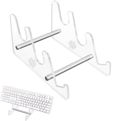 CRASPIRE Clear Keyboard Stand Keyboard Display Shelf Acrylic Iron 3 Tier Portable Detachable Mechanical Computer Collection Storage Holder Tray for
