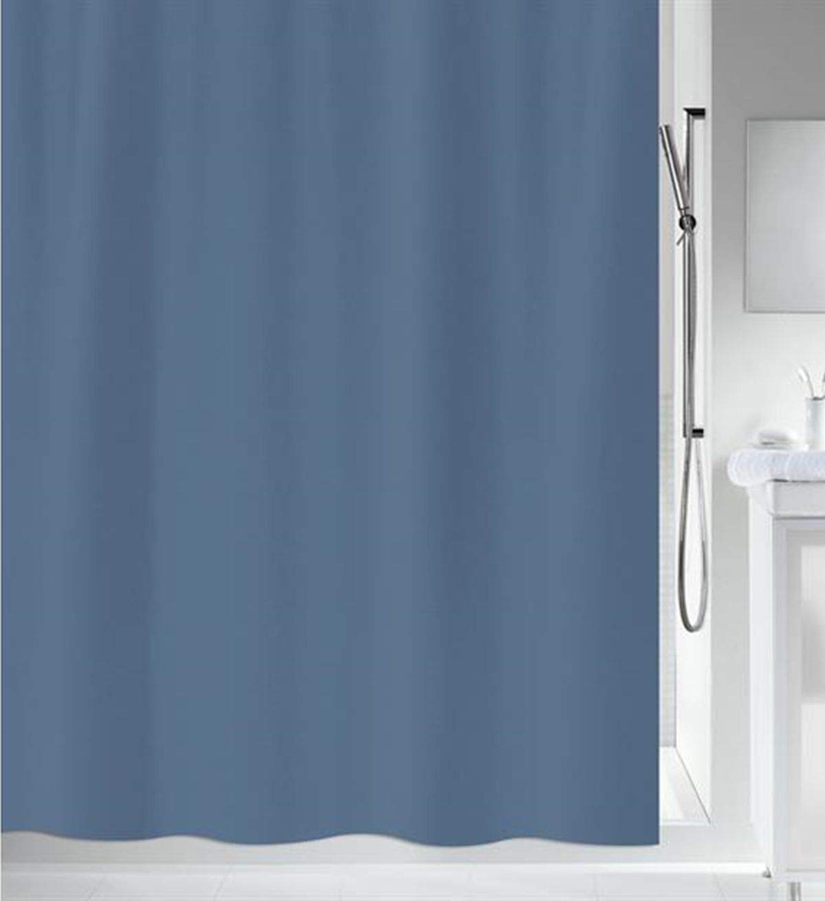 Spirella Primo Collection, Textile Shower Curtain, 120 x 200, 100% Polyester, Blue