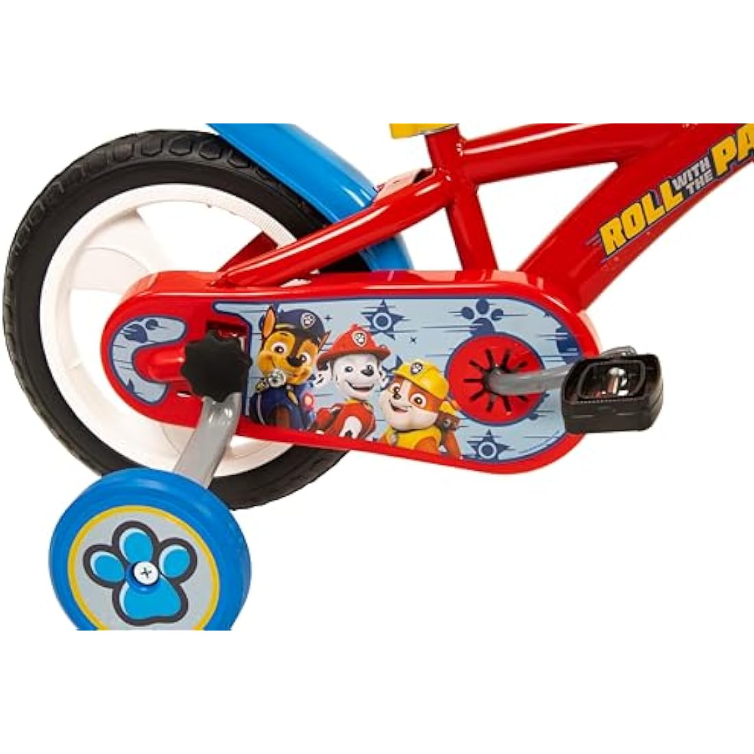 Toimsa Paw Patrol Kids Bike, Learn to Ride Bicycle, With Training Wheel Stabilisers, for Children Age 3+, Blue and Red