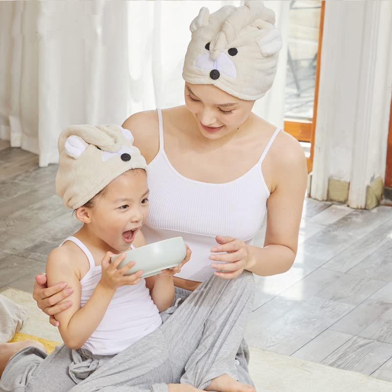 Cysocool Anti-Frizz Women Ladies Hair Towel Absorbent Quick Drying Hair Turban Towel with Button Wet Hairs Dryer Cap Ultra Soft Drying Towel Wrap