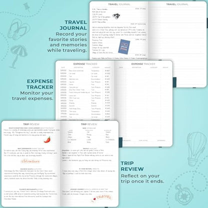 Clever Fox Travel Journal – Vacation Planner with Budget Plan, Packing List, Expense Tracker & Trip Journal – Travelling Itinerary Organizer for Women, Men & Couples – A5 Size, Aquamarine