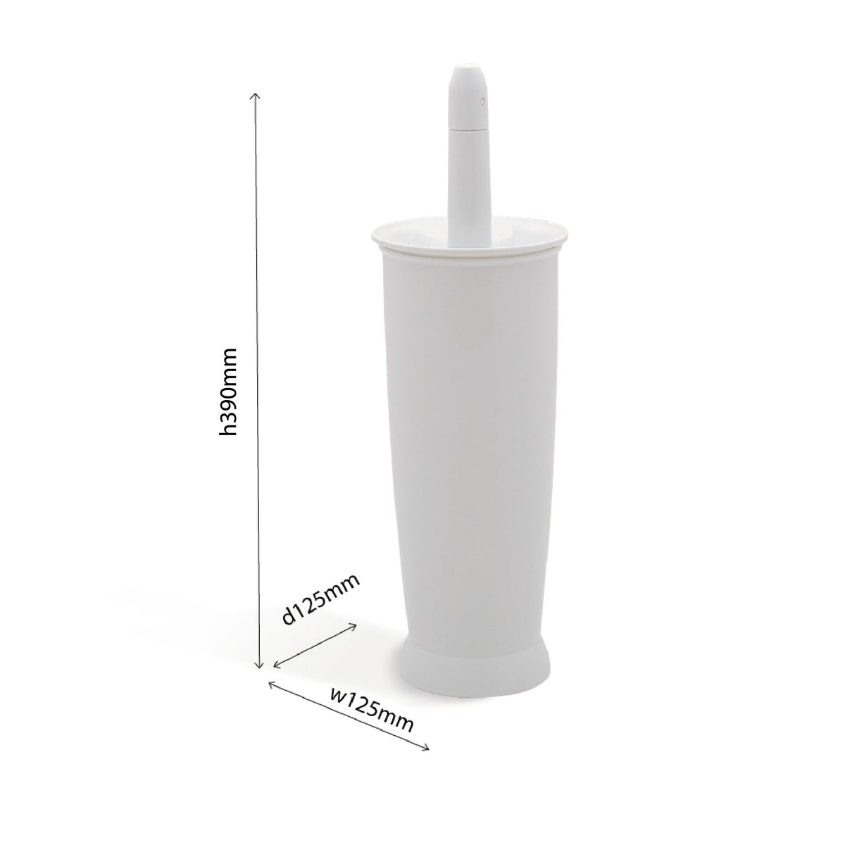 Addis Closed Toilet Brush Set, Plastic, White, 12.5 x 12.5 x 39 cm, 510284