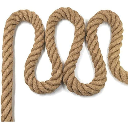 Aoneky Jute Rope - 14/16/20/25/30/40/50mm Heavy Duty Twisted Natural Hemp Rope for Garden, Tug of war, Nautical, Chandelier, Climbing Hammock and DIY Art Ideas for Decorate (30mm /30m)