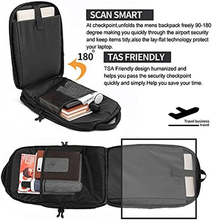 WENIG Laptop Backpack,Extra Large Business Travel Work Computer Rucksack with USB Charging Port