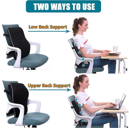 MarysDe@lz Lumbar Pillow Cushion, Memory Foam Back Support Cushion Lumbar Support for Office Chair, Car Seat, Recliner