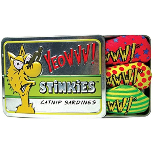 YEOWWW,Multi - 3 stinkies catnip sardines in can - 1 piece, All Breed Sizes