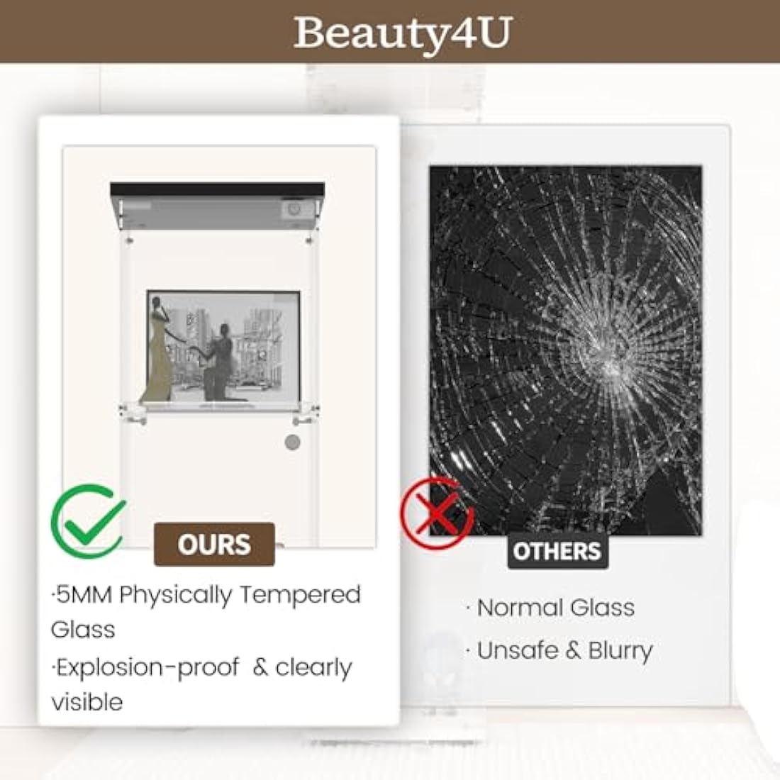 Beauty4U 4-Shelf Glass Display Cabinet, 64" Single Door Showcase Cabinet for Storage Collectables, Simple Quick Installation, Black