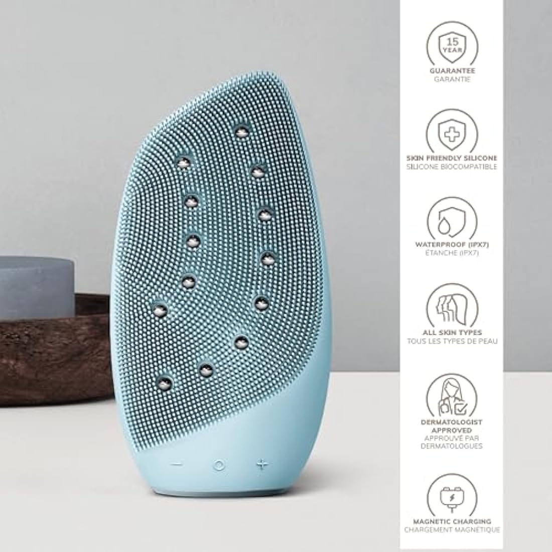 GESKE | SmartAppGuided™ Sonic Thermo Facial Brush & Face-Lifter | 8 in 1 | skin cleansing & anti-wrinkle | silicone electric cleansing brush | facial massager | cleansing & anti-aging