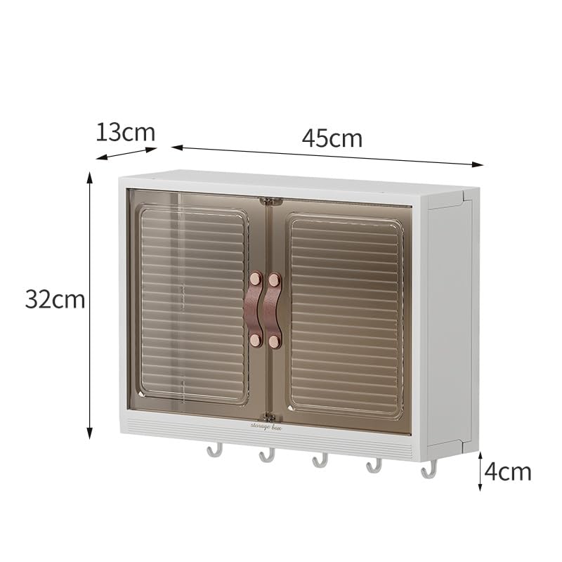 Roqao 16L Wall Mounted Bathroom Storage Small Adhesive Drill-Free Cabinet