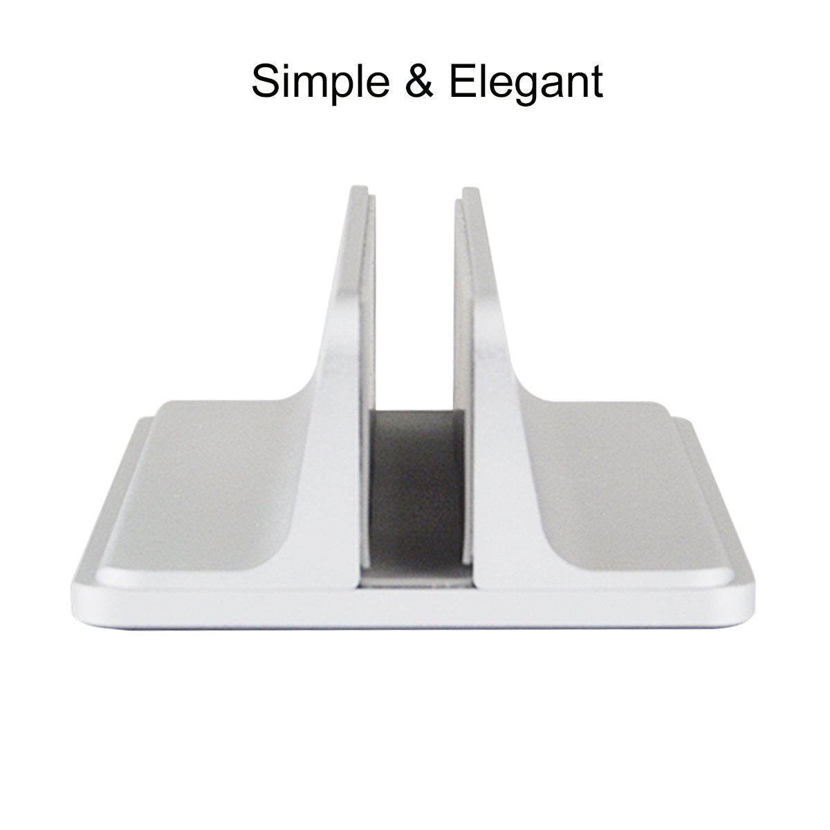MOSISO Vertical Laptop Stand, Adjustable Aluminum Alloy Holder, Silver
