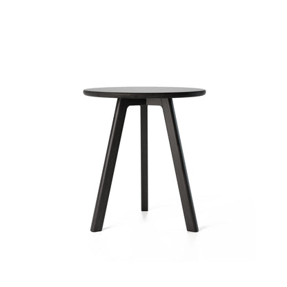 Raico Round Side Table 100% Solid Oak Wood Occasional Table Minimal Scandinavian End Table for Living Room Sofa Table Black