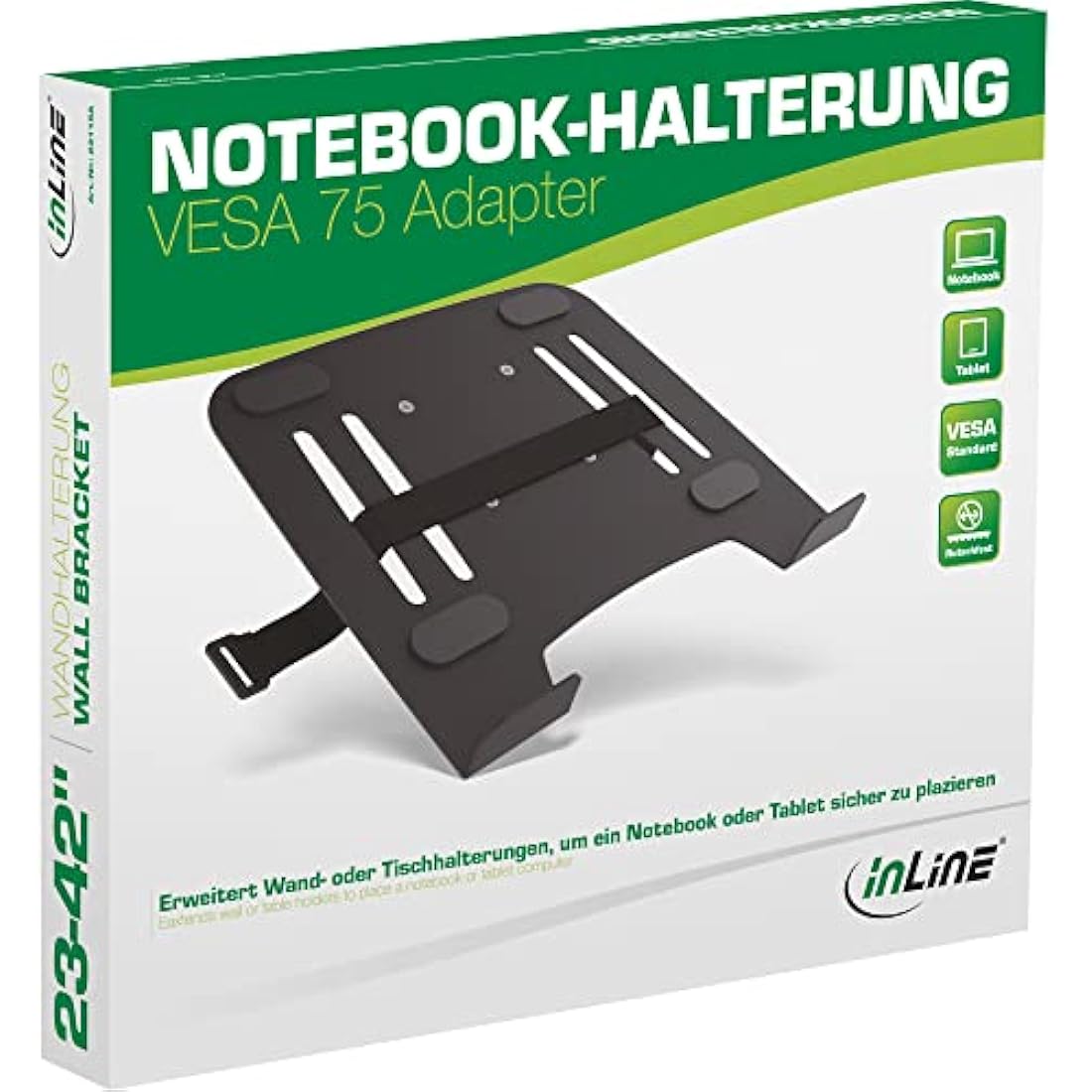 InLine 23162A Laptop Mount with VESA 75 Adapter