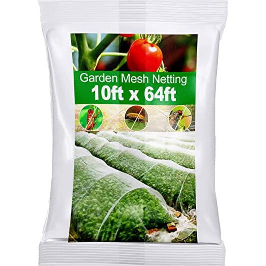 Wohohoho Garden Insect Mesh Netting 10ft x 64ft (3m x 20m), 1mm Ultra Fine Plant Covers for Garden Protection. Mosquito Net Pest Barrier for Vegetables Fruits Greenhouse Row Cover Raised Bed Barrier