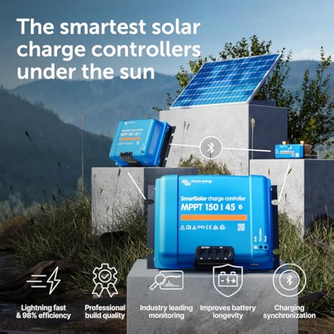 Victron Energy SmartSolar MPPT 150V 45 amp 12/24/36/48-Volt Solar Charge Controller (Bluetooth)