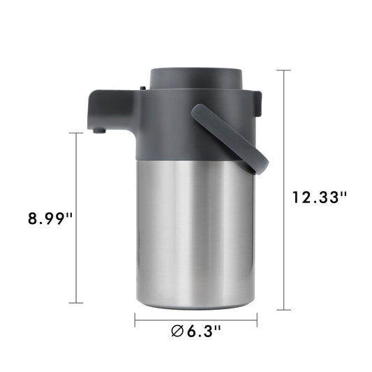 Tiken 3L Airpot Coffee Dispenser with Pump Stainless Steel Vacuum Insulated Thermal Jug Flask for Hot Water Tea
