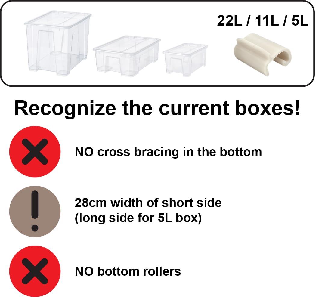 Locking Clips for IKEA Samla Box Boxes Rounded Compatible with Ikea-Samla Clips ... (4 Pieces, 5L/11L/22L)