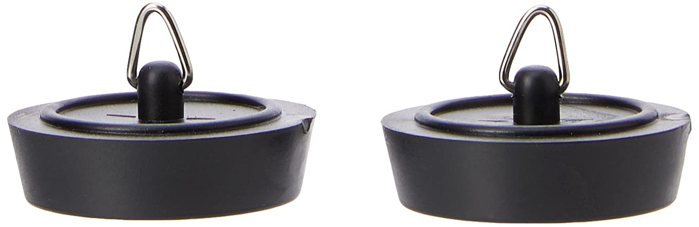 Merriway BH02223 (2 Pcs) Basin Plug, Black 38mm (1.1/2 inch) - Pack of 2 Pieces