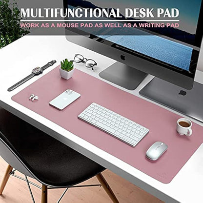 K KNODEL Large Office Leather Desk Mat, Mouse and Keyboard Pad, Computer and Laptop Mat, Desktop Protector and Cover, Writing Pad and Blotter (80x40cm, Purple)