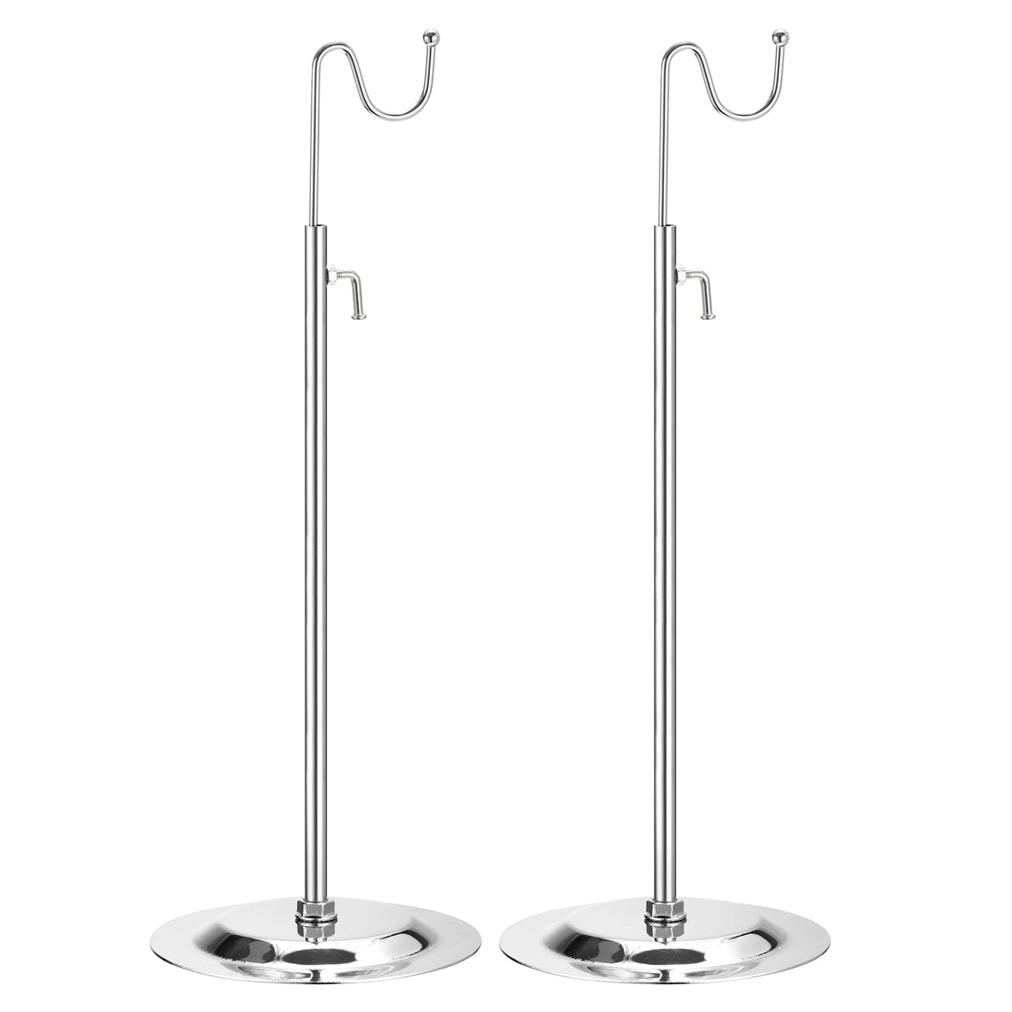sourcing map Purse Display Stand Set 2 Pack Adjustable Tabletop Single Hook Handbag Rack Metal Bag Holder for Retail Boutique Store - Silver