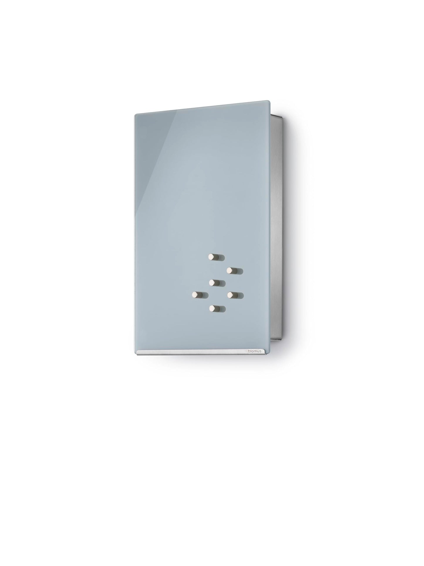blomus 65372 Key Box/Glass Magnet Board, Metal, Grey, H 30 cm, B 20 cm, L 5 cm