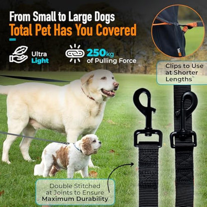 Total Pet 20m Training Lead for Dogs & Puppy - Long Line Leash With Control Handle For Recall/Obedience Training
