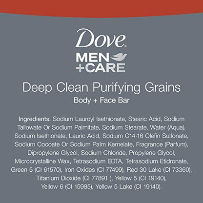 Dove Men+Care Body and Face Bar, Deep Clean 4 oz, 2 Bar