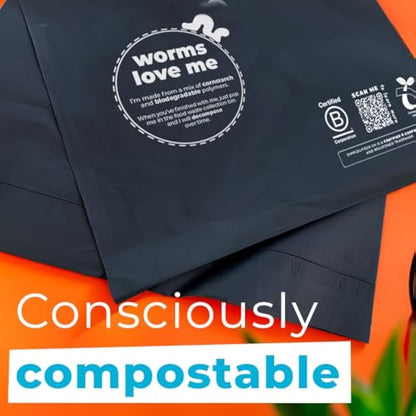 Simplelifeco UK Eco Friendly Compostable Mailing Bags (Medium: 12 x 16”, Pack of 10) - Compostable Mailers - Postage Bags - Eco Friendly Packaging
