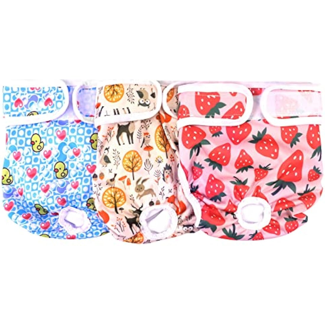 Medo 3 Packs Reusable Dog Nappies, Super Absorbent Washable Dog Diapers Puppy Sanitary Wraps Panties for Female Pet Incontinence and Long Travels 50-60 cm/19.7-23.6 inch (L), pink+blue+yellow