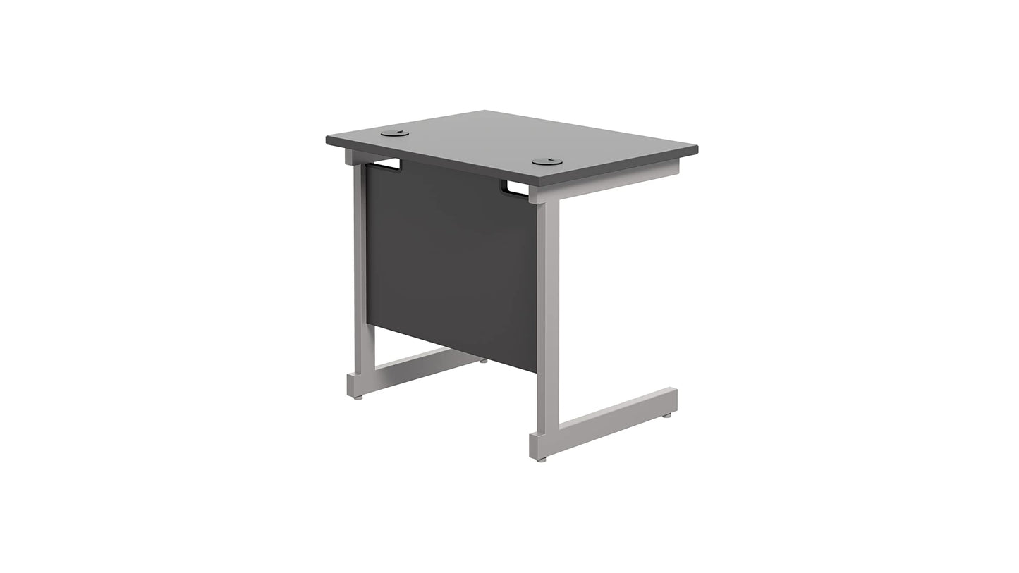Office Hippo Heavy Duty Rectangular Cantilever Desk, Home Office Table With Integrated Cable Ports, PC Desk for Work or Home, 5 Yr Warranty