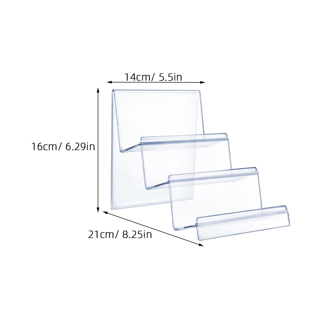 VALICLUD Acrylic Desktop Storage Rack, Wallet Display Stand, Purse Handbag Organizer, Transparent Three-Layer Holder