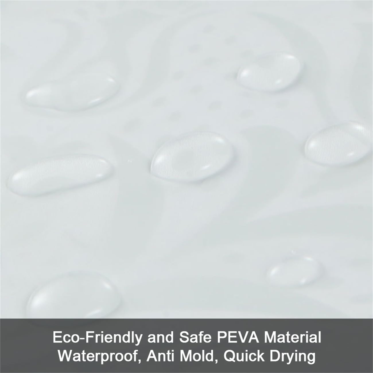 Lkw Ogechi Shower Curtain PEVA Washable White Flower 180x200 cm, 200 Drop Large Waterproof Plastic Bathroom Curtains