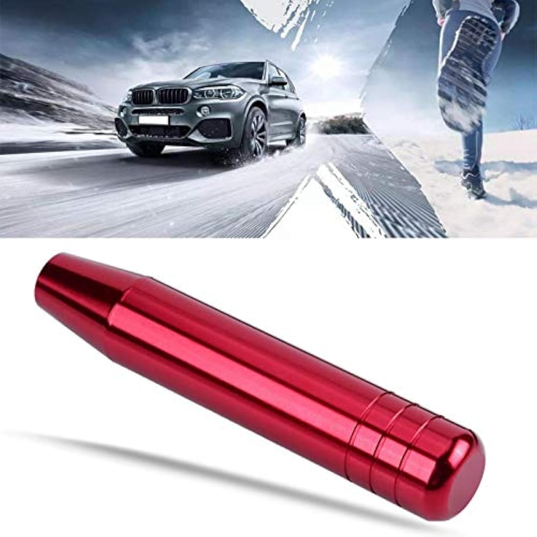EBTOOLS Shifter Gear for A Car - Universal Car Manual Gear Shift Knob Handle Shifter Lever 18Cm Aluminum Alloy(Black Red Blue)(Red)