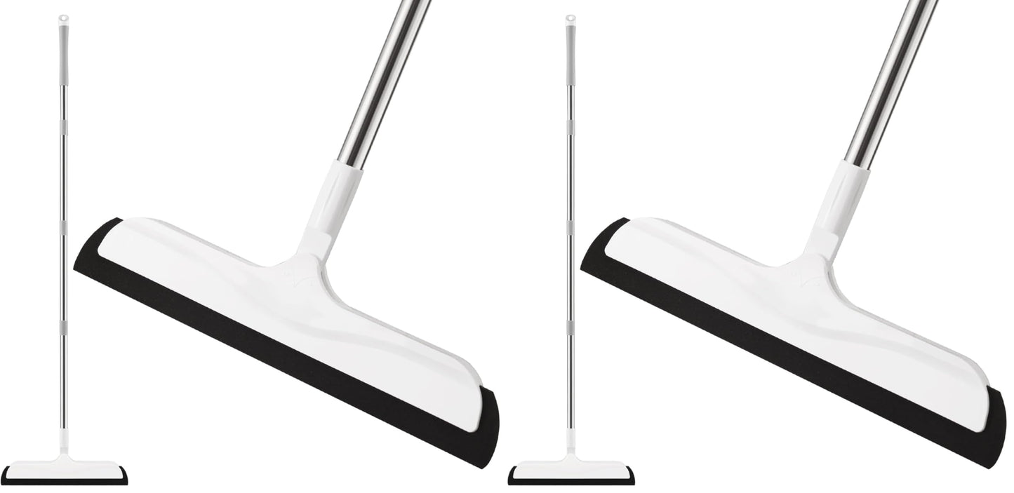 Mitclear Floor Squeegee with Long Handle(50IN), Extendable Foam Squeegee Mop for Wet Room, Squidgy Shower Cleaner