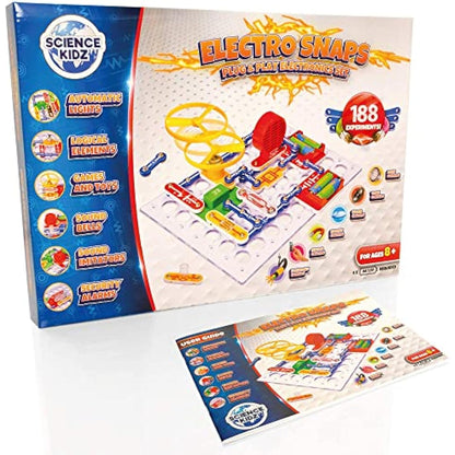 Science Kidz Electronics Kit - Electric Circuits - 188 - Science Experiments Set For Kids Age 5-10 - Educational STEM Toys