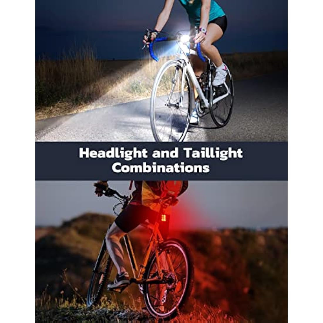 Glangeh Bike Lights Ultra Slim, Rechargeable Bicycle Lights Front and Rear, 4+6 Modes Bike Light, Waterproof IP65 Cycle Lights for Road Safety, 1.5 Hrs Fast Charging Bike Light Cycling Headlights Set